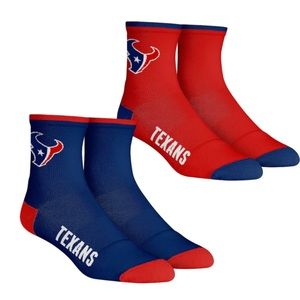 Men's Houston Texans Rock Em Socks 2-Pack Quarter Length Sock Set  Sz. L/LX